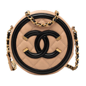 Pre-Loved Chanel Caviar CC Filigree Round Crossbody